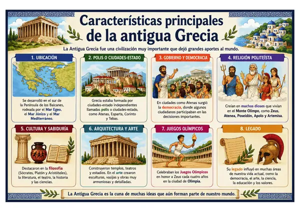Características Principales de la Antigua Grecia |  Formato Horizontal