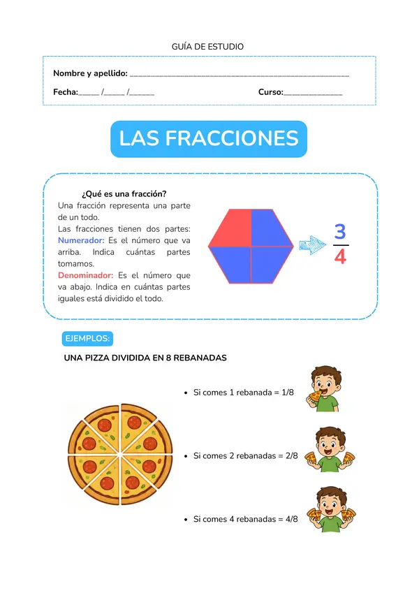 Guía de Estudio "Las Fracciones"