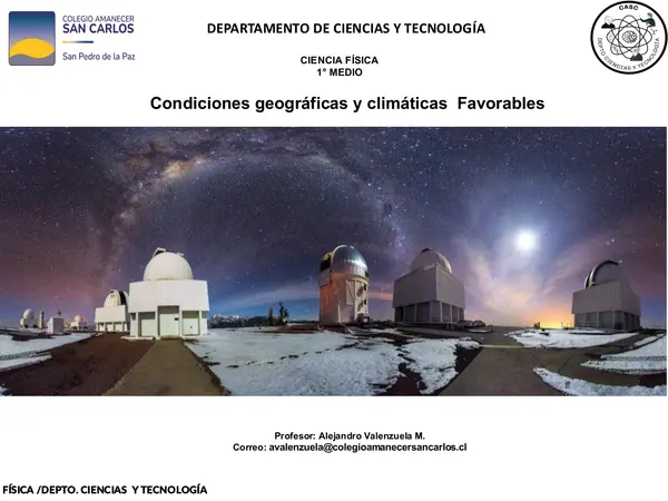 Condiciones geográficas y climáticas de Chile que favorecen la astronomía