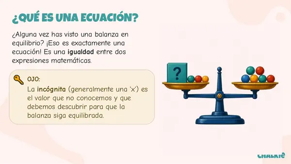 Ecuaciones de Primer Grado Aprendemos a encontrar el valor de la incógnita paso a paso