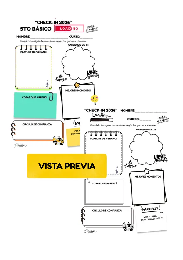 Ficha "Check-In 2026": Especial para 2do Ciclo (5° a 8° Básico)