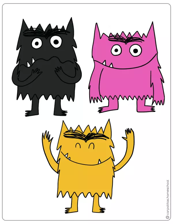 Marionetas Para Imprimir de "El Monstruo de Colores" 