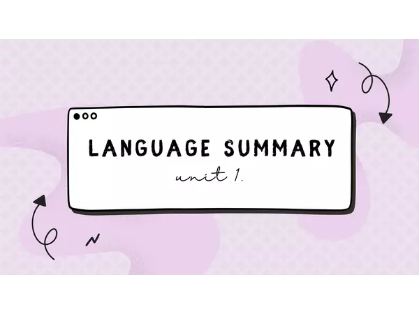 Language Summary: The Basics of English pt.1