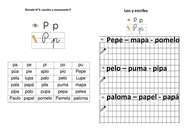 Dictados para 1° básico