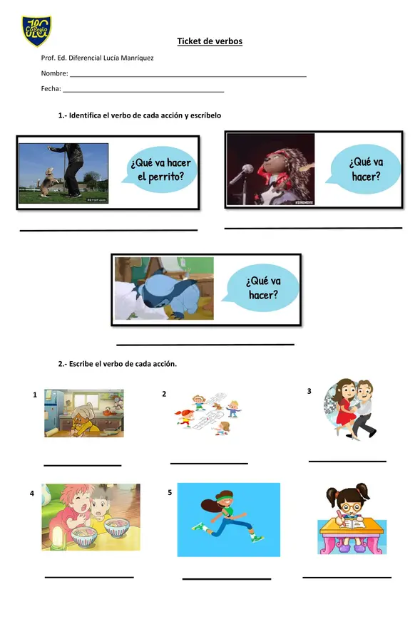 Guía de reforzamiento de verbos