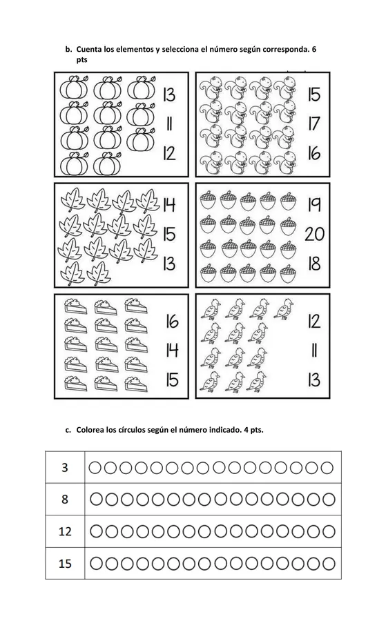Prueba Matemáticas 1° básico