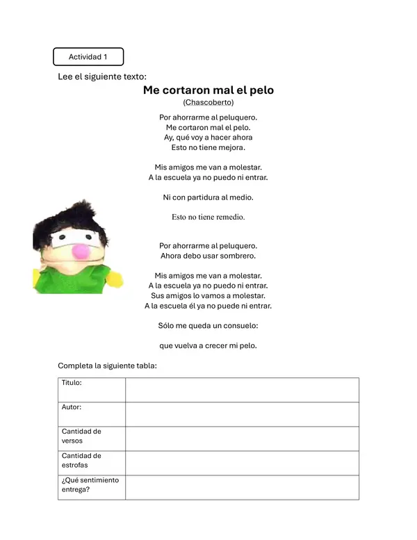 Poemas y sus partes