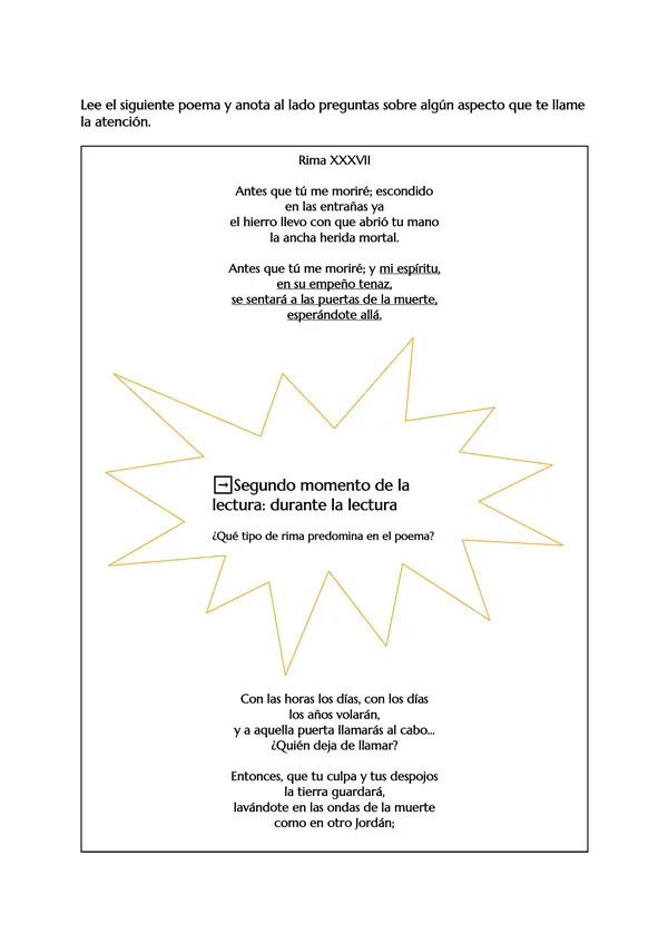Guía de comprensión lectora de poemas: "Romanticismo" + Pauta de corrección