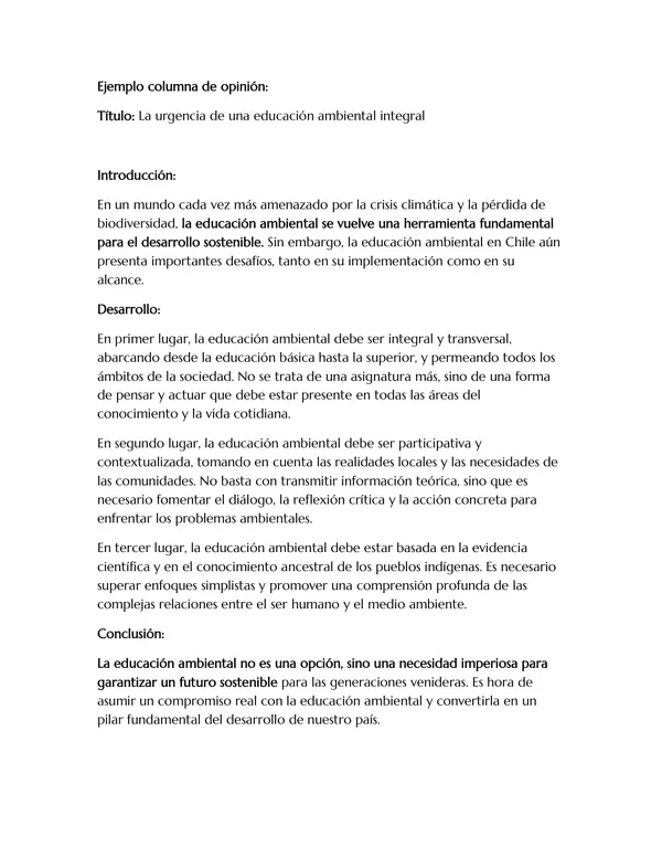 📒 Guía de Escritura Evaluada: Columna de Opinión (1° Medio)