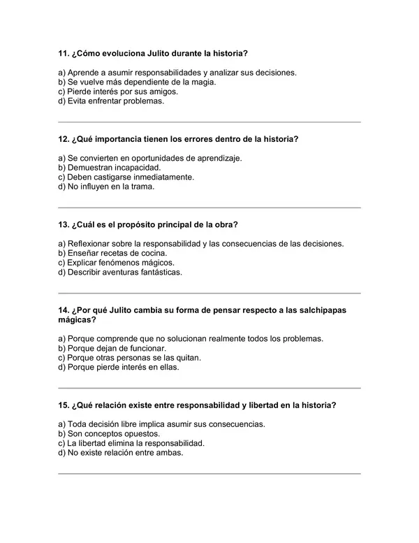 Prueba del libro "Julito Cabello y las salchipapas mágicas" (Esteban Cabezas) 5° básico