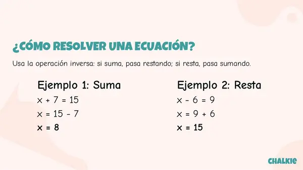 Ecuaciones de Primer Grado Aprendemos a encontrar el valor de la incógnita paso a paso