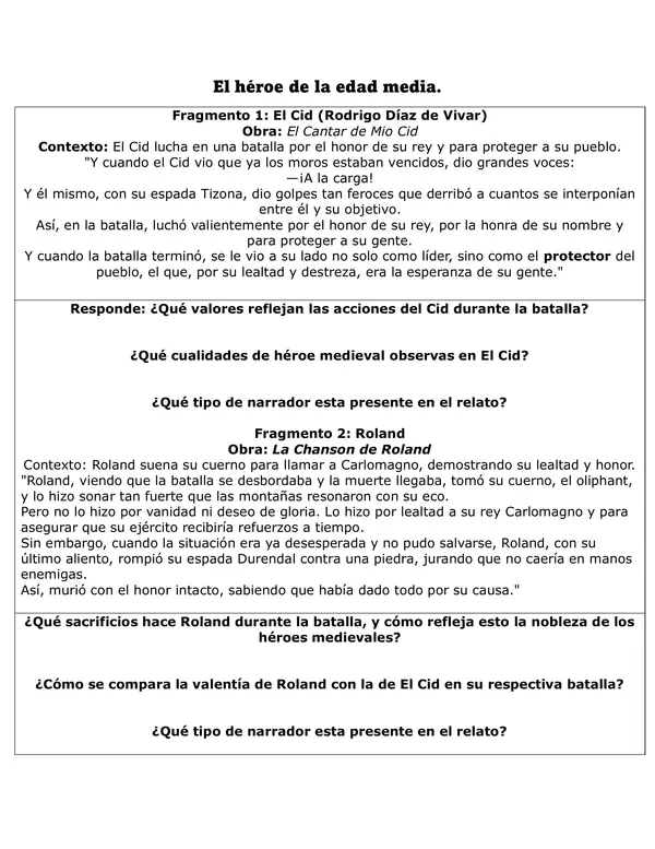 EL HÉROE EN EDAD MEDIA. 