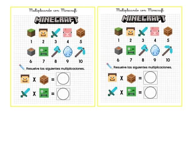 tablas con minecraft