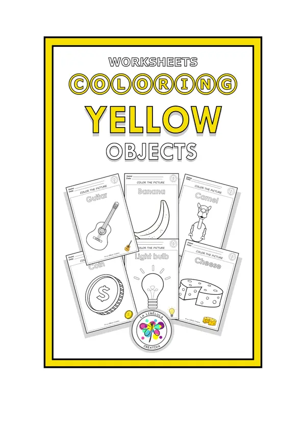 Worksheets Coloring Yellow Objects Amarillo Objetos Colorear 