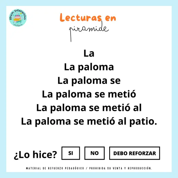 REFUERZO DE LECTURA EN PIRÁMIDE