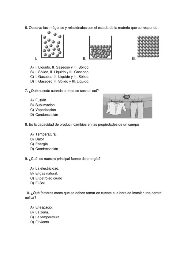 PRUEBA DIAGNOSTICO, CIENCIAS NATURALES, SEPTIMO BASICO CON SOLUCIONES ...