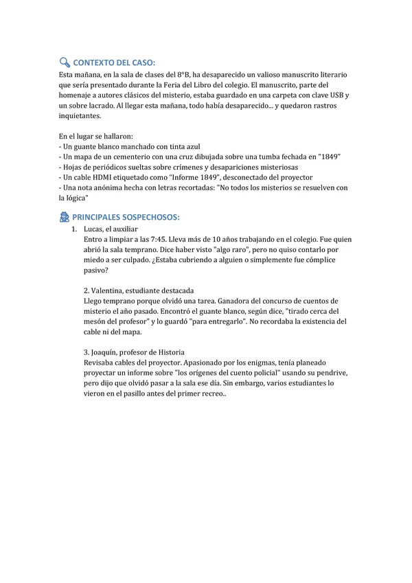 Resuelve el caso enigmatico 