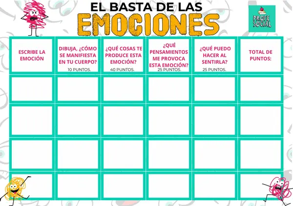 Basta de las Emociones – Juego Emocional Imprimible
