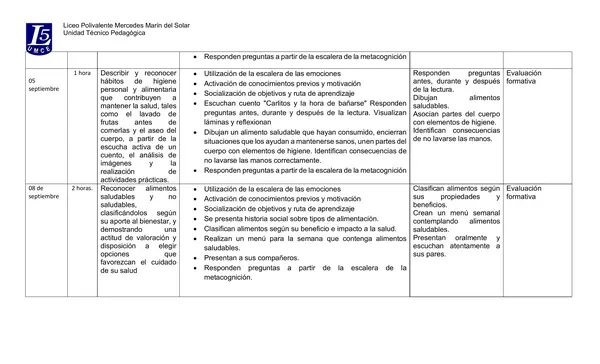 Planificación 1 básico ciencias naturales