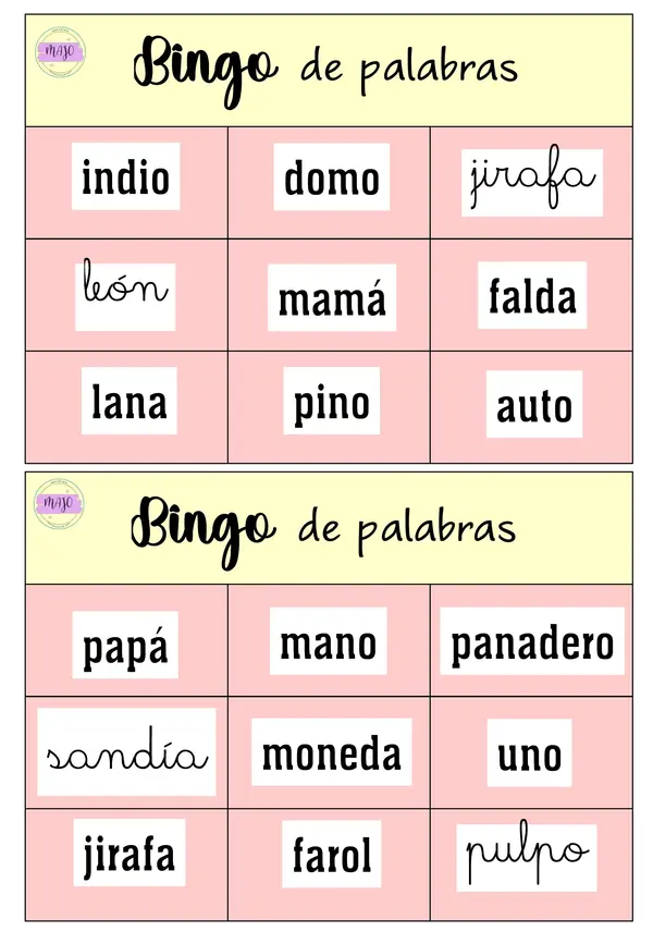 Bingo de palabras