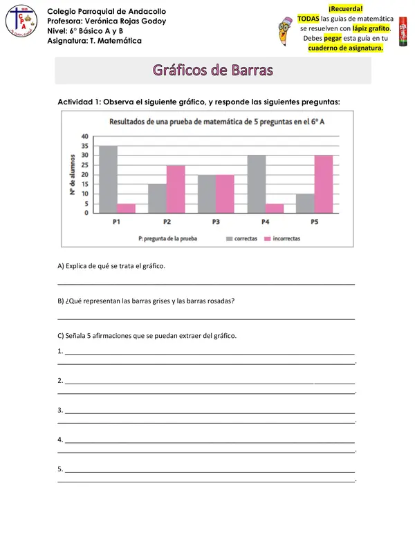 Guías de Gráficos de Barras Dobles y Circulares.