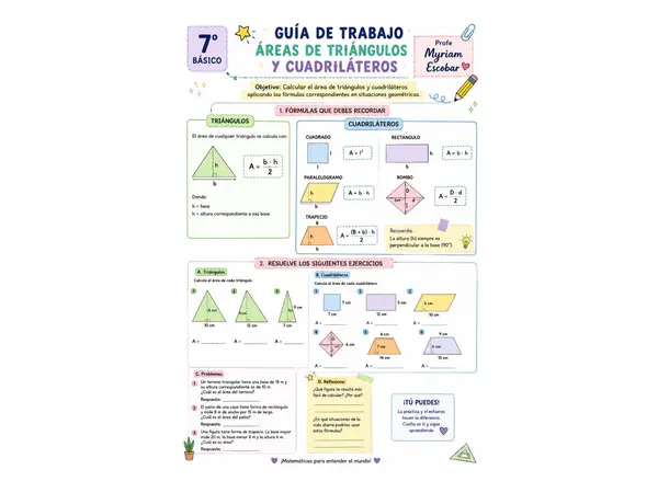 Áreas de triángulos y cuadriláteros