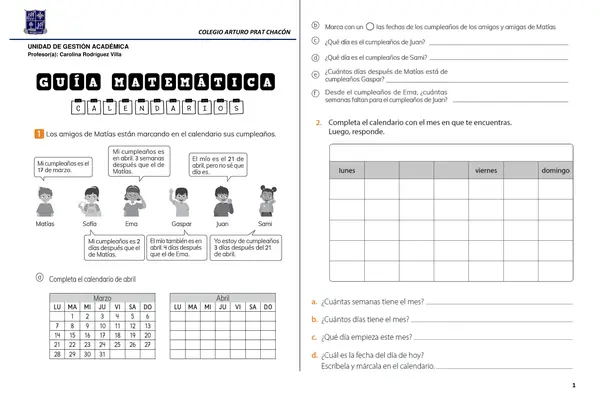 GUIA CALENDARIOS 