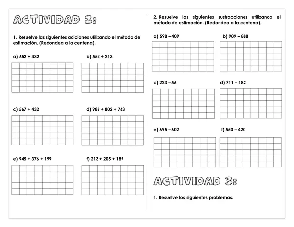 Guía de trabajo - Adiciones y sustracciones 