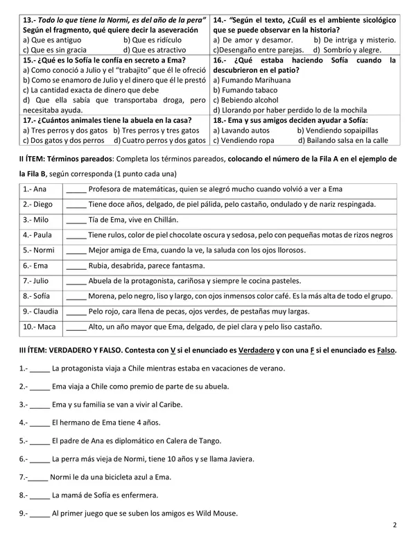 Evaluación: Todo por una amiga