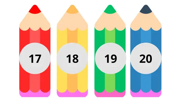 Lápices con números del 1 al 100