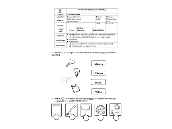 PRUEBA CARACTERISTICAS DE LOS MATERIALES