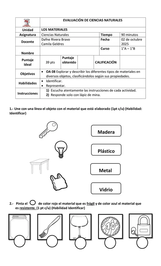 PRUEBA CARACTERISTICAS DE LOS MATERIALES