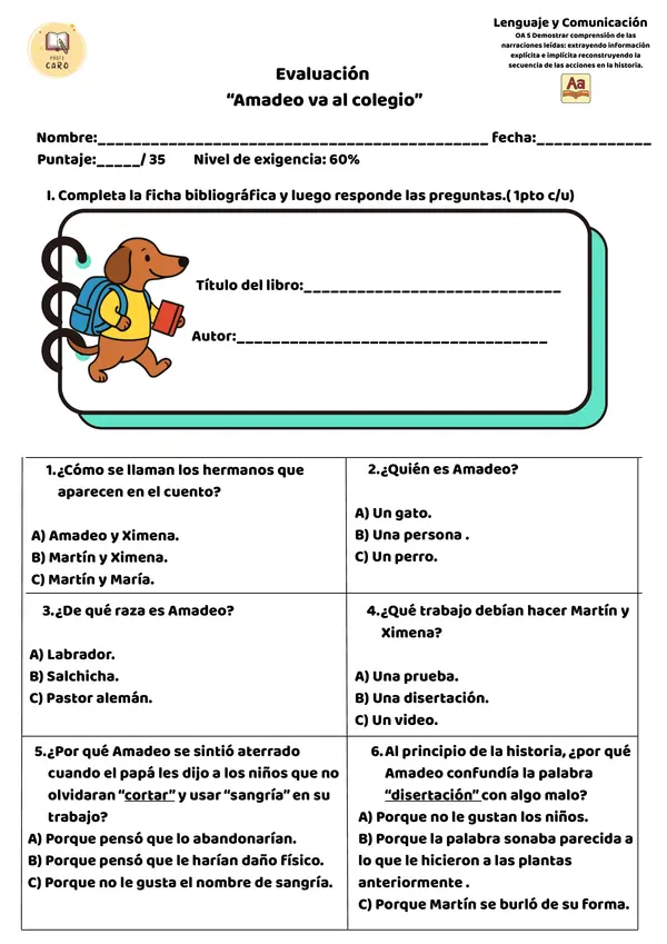 Amadeo va al colegio.