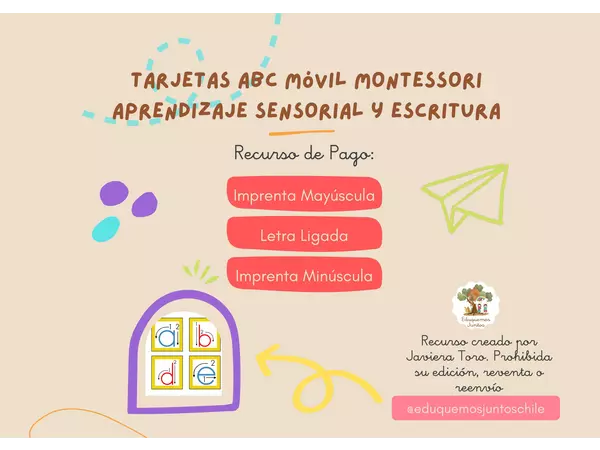 Tarjetas ABC Guía Móvil Montessori