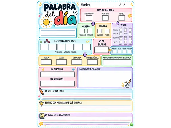 Ficha educativa sobre La Palabra del Día