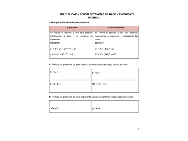 GUIA DE ESTUDIO: POTENCIAS 