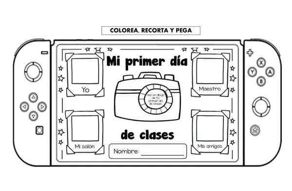 Nintendo primer día de clases para colorear 