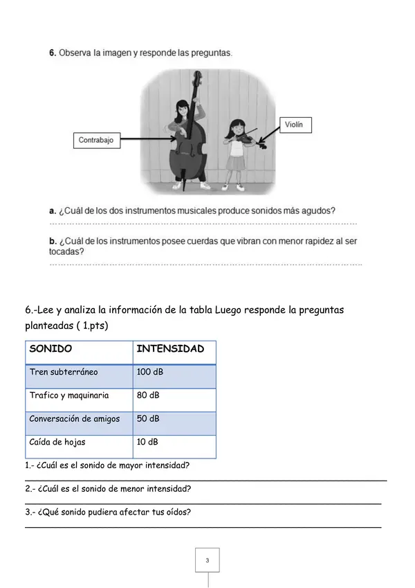 Guía El sonido 3° básico