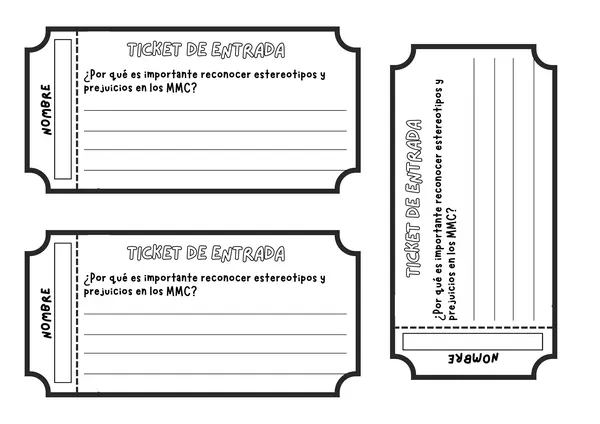 Ticket de entrada "medios masivos de comunicación"