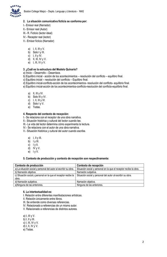 prueba Drama Segundo Medio.