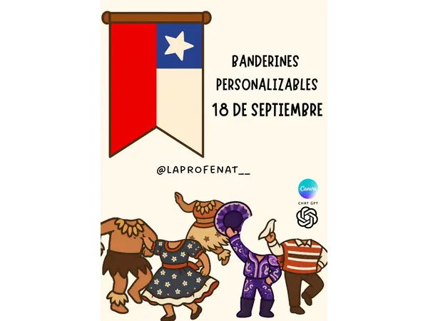 Banderines personalizables Chile (18 de Septiembre)