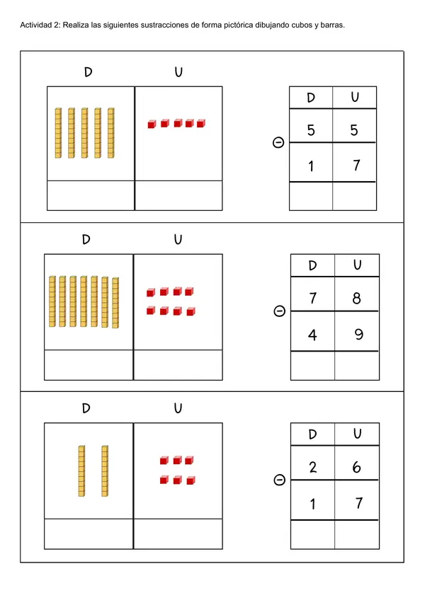Practicar adición y sustracción con canje COPISI