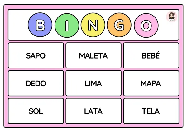 Bingo de palabras (M- L - P- S - T - D - B)