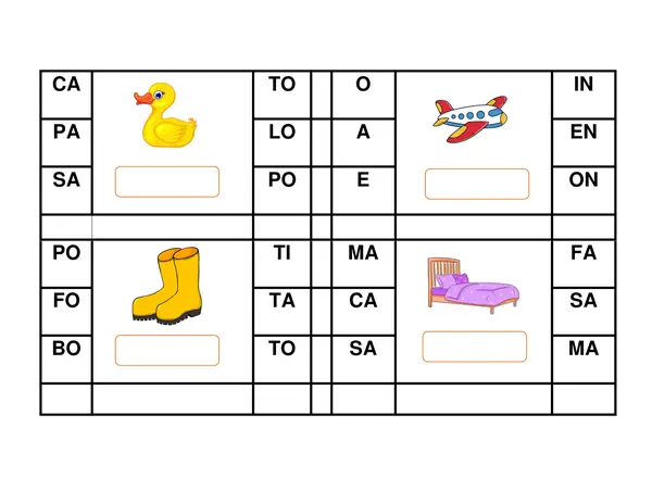 Tarjetas educativas para trabajar las sílabas directas con todo el abecedario