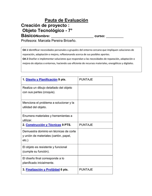 pauta objeto tecnológico