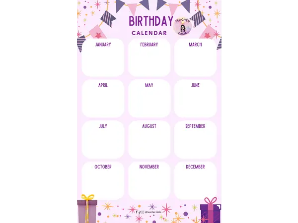 BIRTHDAY CALENDAR 