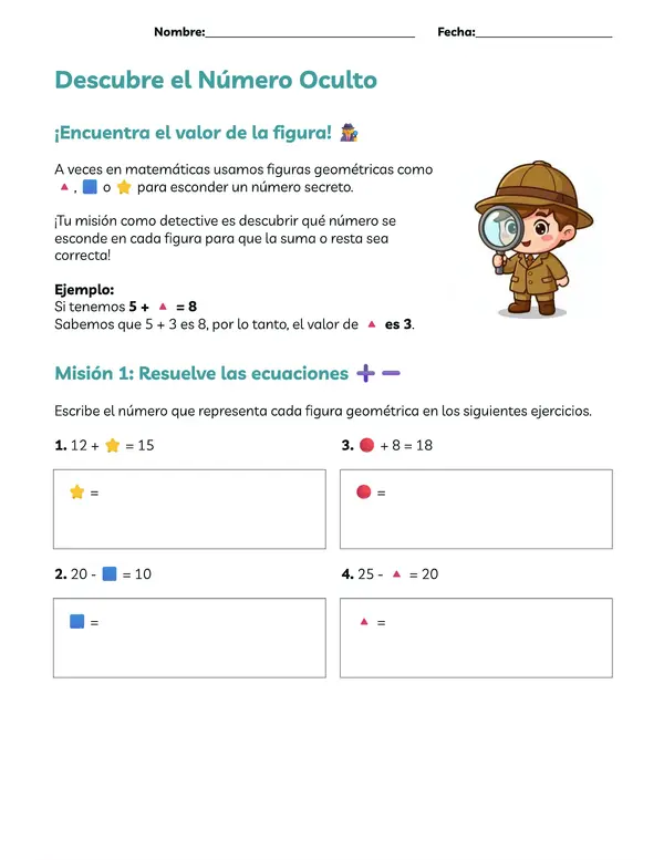 Ecuaciones de un paso (Ejercicios tercero básico)