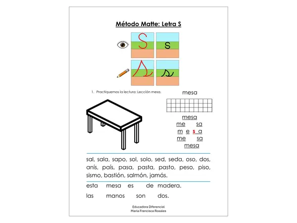 Lección mesa - Metodo Matte