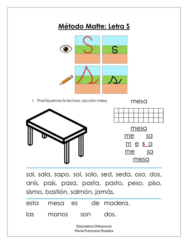 Lección mesa - Metodo Matte