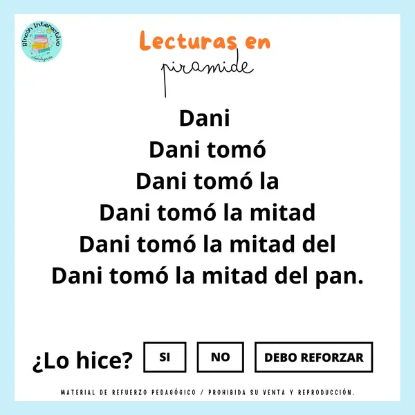 REFUERZO DE LECTURA EN PIRÁMIDE